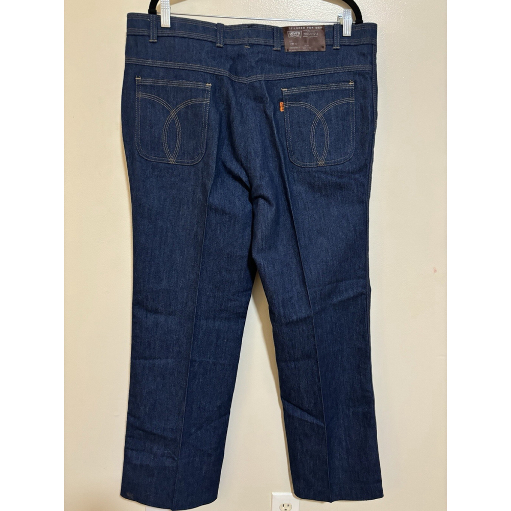 NEW NOS 70s Retro Levi’s Action Casual Mens Vintage NWT 38x32 Dark Blue Jeans - Picture 2 of 11